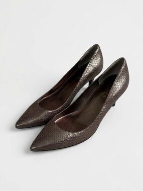 Ralph Lauren Celia Metallic Snakeskin Pumps - Size 7